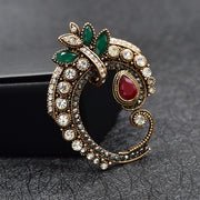 Flower And Vine Brooch With Diamonds For Women