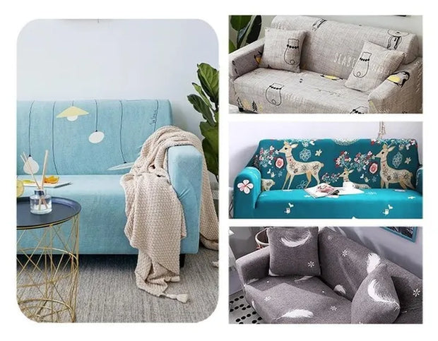 New 24 Colors 1/2/3/4 Seaters Flower Leaves Printed Slipcovers Sectional Elastic Stretch Sofa Cushion Cover for Living Room Couch Cover L Shape Armchair Sofa Protector Cover Living Room Furniture