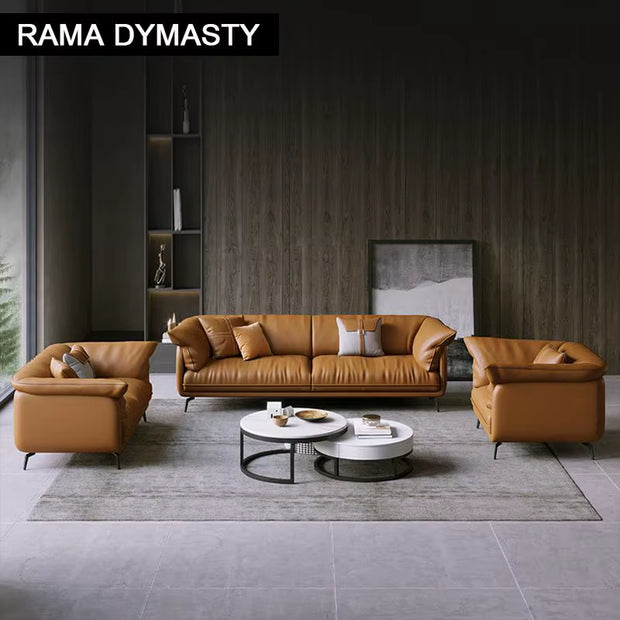 Modern Minimalist Living Room Leather Sofa Apartment Furniture Set Combination Wtih Customzied Color