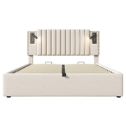 Cotton Panel Material Storage Bed Frame   160cmx200cm